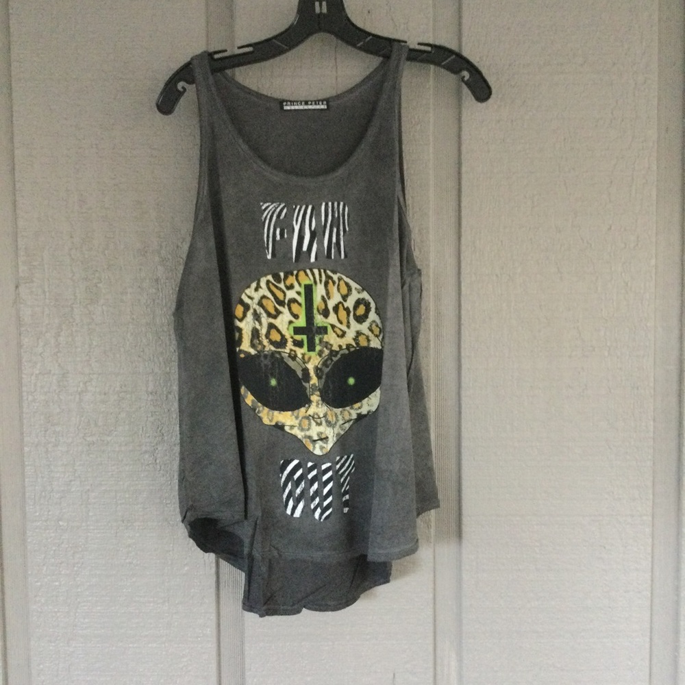Prince Peter Collection Farout Distress Tank Top Size M Women In Vintage Black
